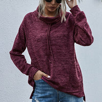 Ianthina | Women's Pockets Sweater in Wine Red