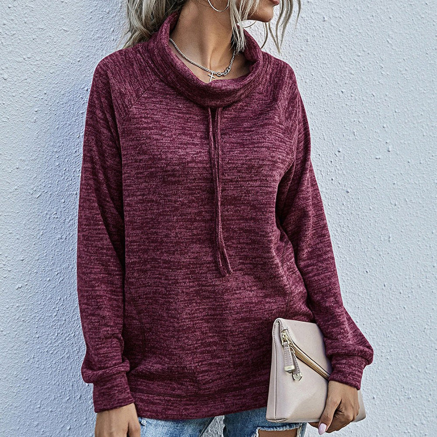 Ianthina | Women's Pockets Sweater in Wine Red