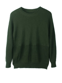 Ida | Women's Textured Knit Sweater in Olive