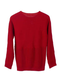 Ida | Women's Textured Knit Sweater in Red
