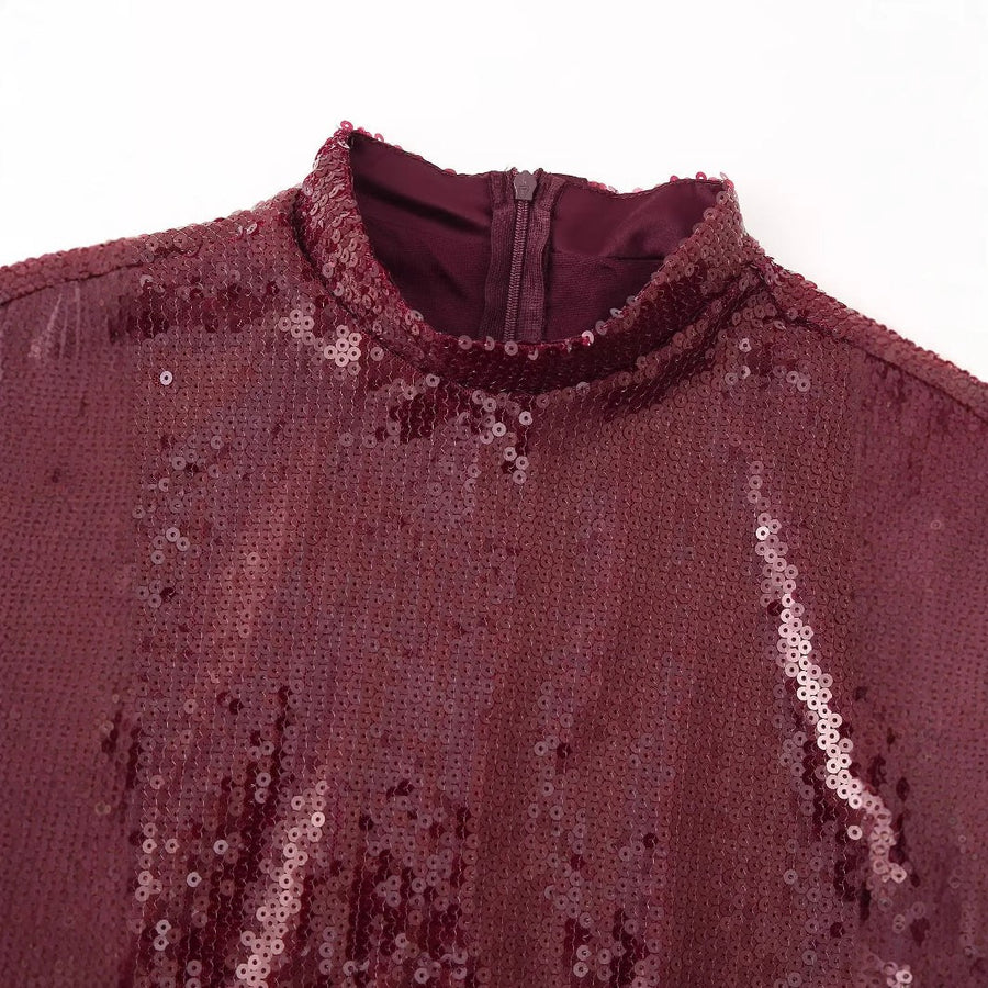 Ida | Women's Top in Wine Red