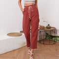 Idelisa | Women's Elastic Waist Drawstring Comfortable Fashionable Dress Pants