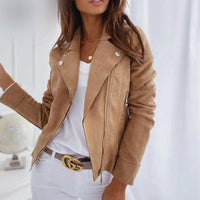 Idelle | Women's Lapel Collar Neckline Jacket in Beige