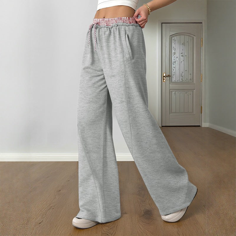 Ilaire | Women's Elastic Waist Comfortable Casual Pants – Dress Pants in Light Gray