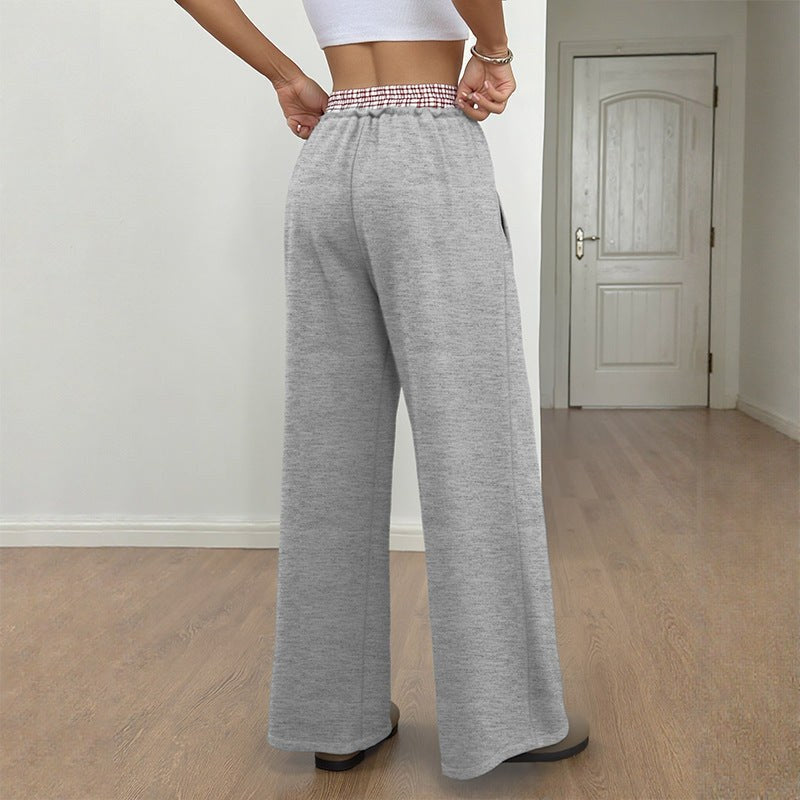 Ilaire | Women's Elastic Waist Comfortable Casual Pants – Dress Pants in Light Gray
