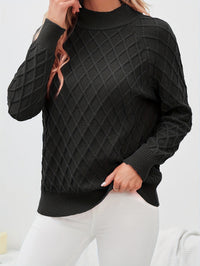 Ilse | Women's Stand Collar Knit Sweater in Black