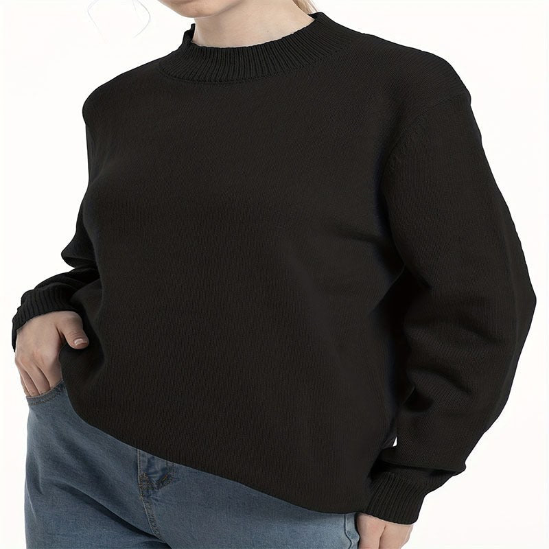 Imelda | Women's Turtleneck Knit Modern Sweater in Black