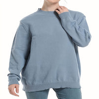 Imelda | Women's Turtleneck Knit Modern Sweater in Light Blue