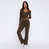 Imperia | Women's Button-Front Comfortable Top in Coffee