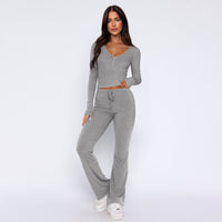 Imperia | Women's Button-Front Comfortable Top in Gray