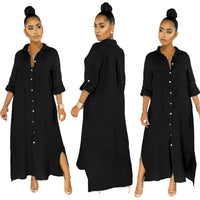 Ingeborga | Women's Slit Shirt Dress