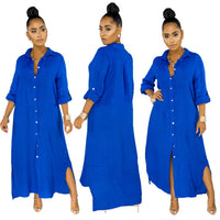Ingeborga | Women's Slit Shirt Dress