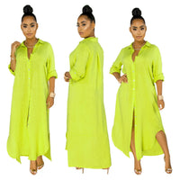 Ingeborga | Women's Slit Shirt Dress