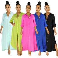 Ingeborga | Women's Slit Shirt Dress