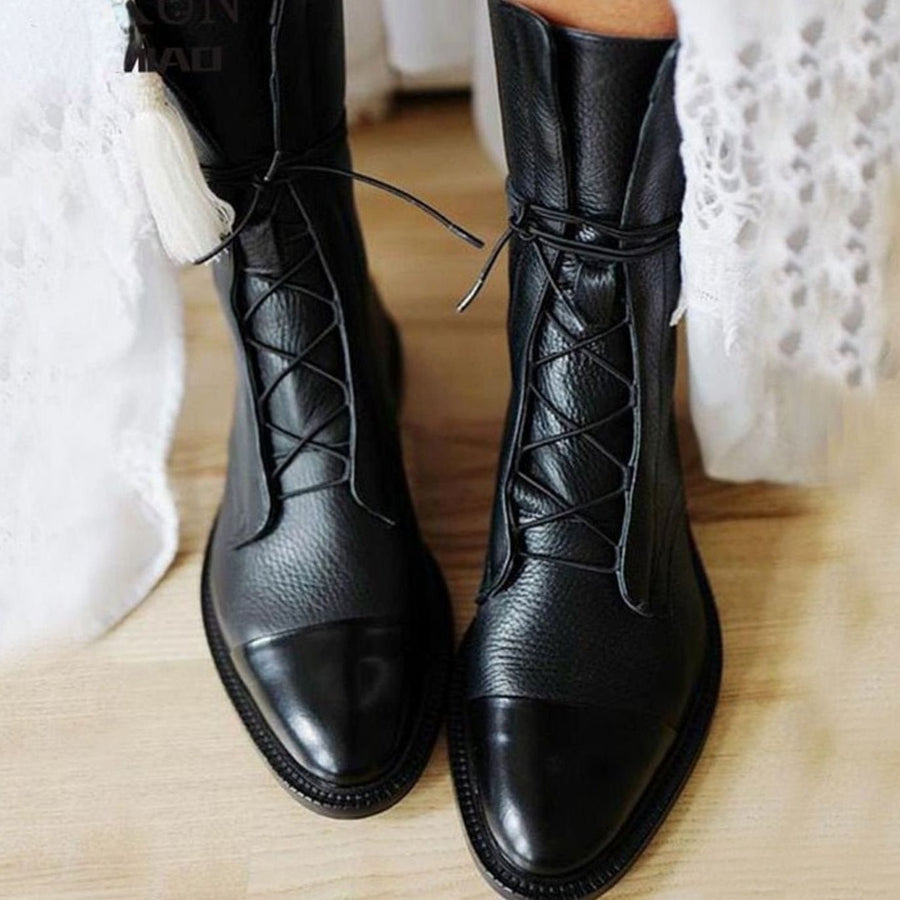 Ingrid | Women's Classic Leather Lace-Up Ankle Boots