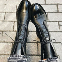 Ingrid | Women's Classic Leather Lace-Up Ankle Boots in Black