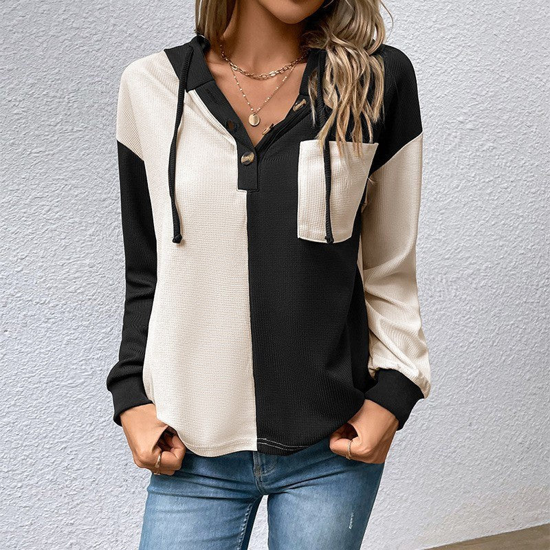Ingunn | Women's Textured Hooded Modern Top
