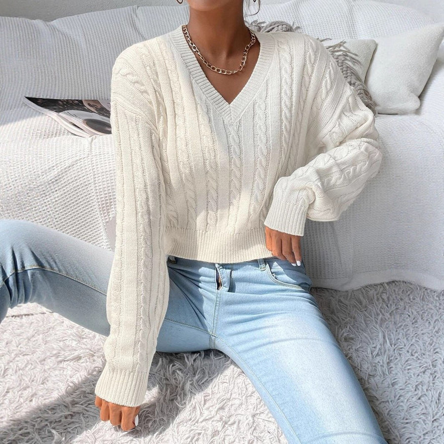 Iolanthe | Women's V-Neck Voluminous Knit Sweater