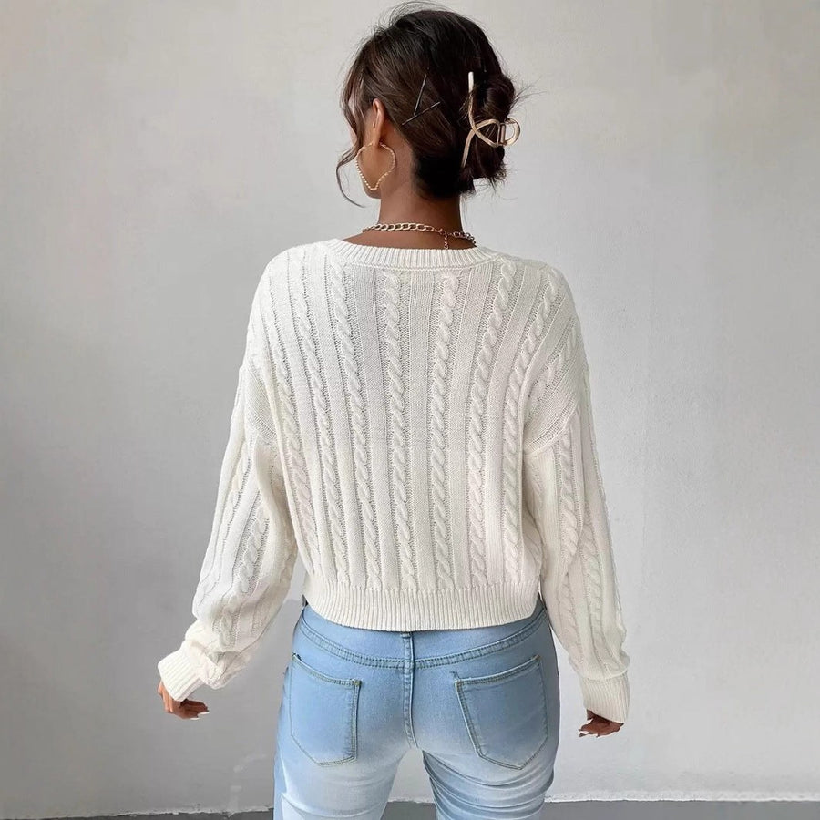 Iolanthe | Women's V-Neck Voluminous Knit Sweater