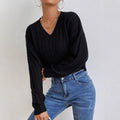Iolanthe | Women's V-Neck Voluminous Knit Sweater