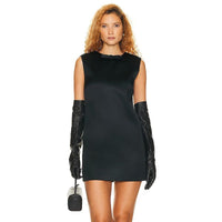 Iolanthe | Women's Satin Elegant Mini Dress in Black