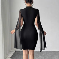 Iona | Women's Bodycon Sheer Dress in Black