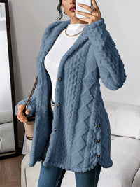 Iona | Women's Hooded Casual Style Cardigan in Blue Gray