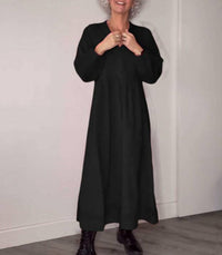 Iphigenia | Women's V-Neck Comfortable Elegant Maxi Dress in Black
