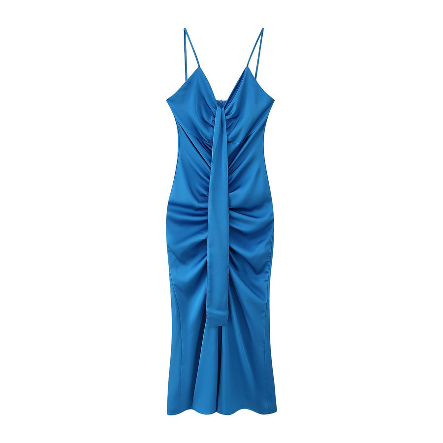 Irene | Women's Wrap Bodycon Elegant Dress in Blue