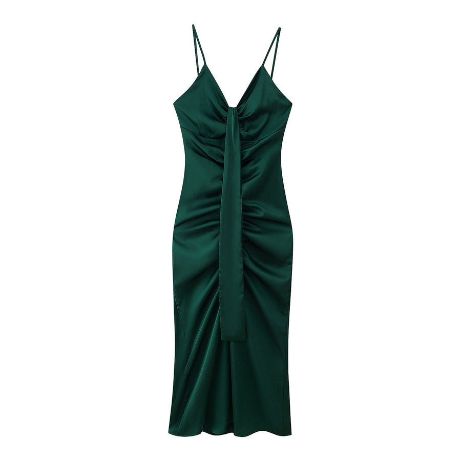 Irene | Women's Wrap Bodycon Elegant Dress in Green