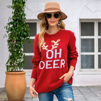 Irene | Women's Knit Sweater in Red