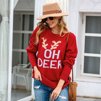 Irene | Women's Knit Sweater in Red