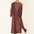 Iris | Women's Relaxed Open-Front Lightweight Knit Long Cardigan