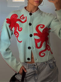 Isabeau | Women's Octopus Pattern Knit Cardigan