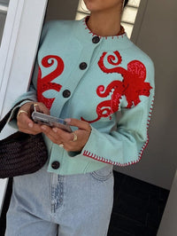 Isabeau | Women's Octopus Pattern Knit Cardigan