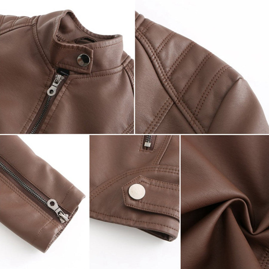 Isabella | Women's Stand Collar Zipper Pockets Jacket