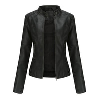 Isabella | Women's Stand Collar Zipper Pockets Jacket in Black