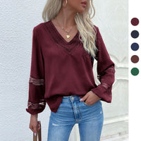 Isadora | Women's V-Neck Lace Modern Blouse