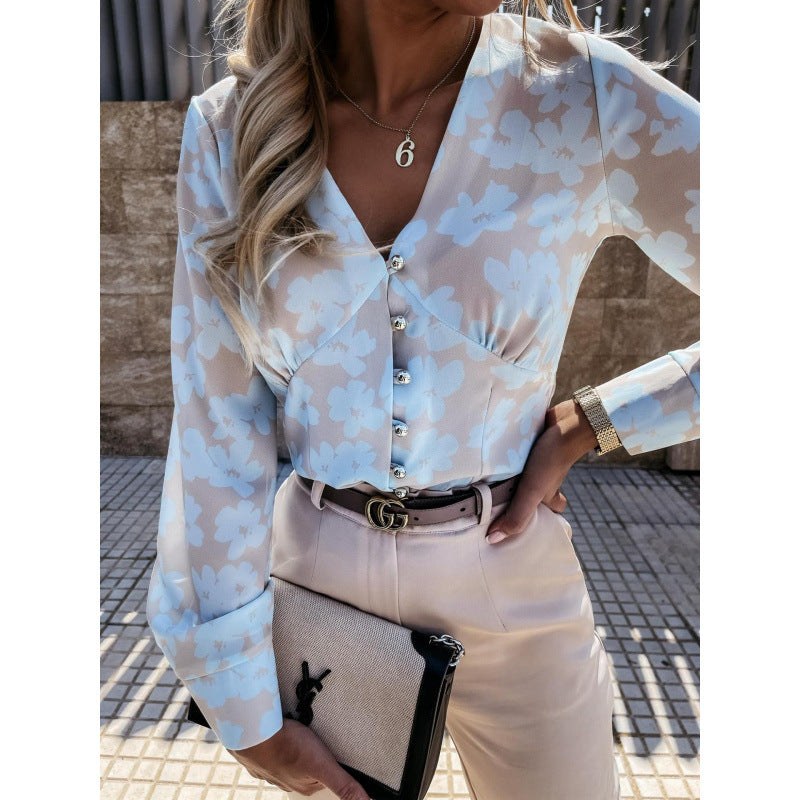 Isaline | Women's Button-Front Floral Blouse