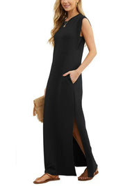 Isaline | Women's Flowing Modern Maxi Dress in Black