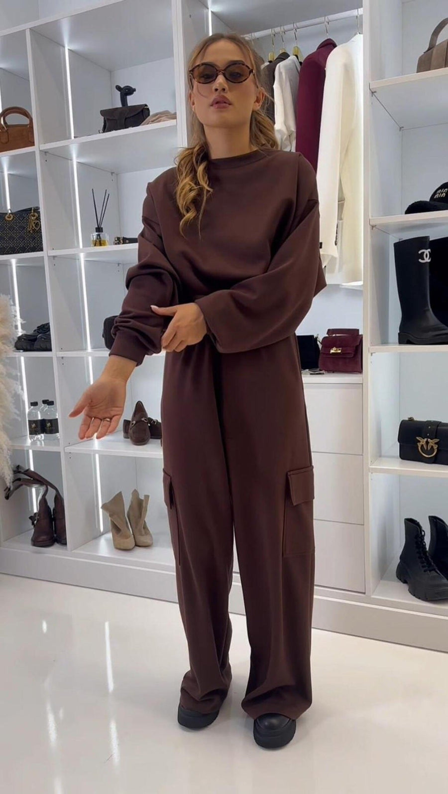 Isaure | Women's Wide Leg Top in Brown