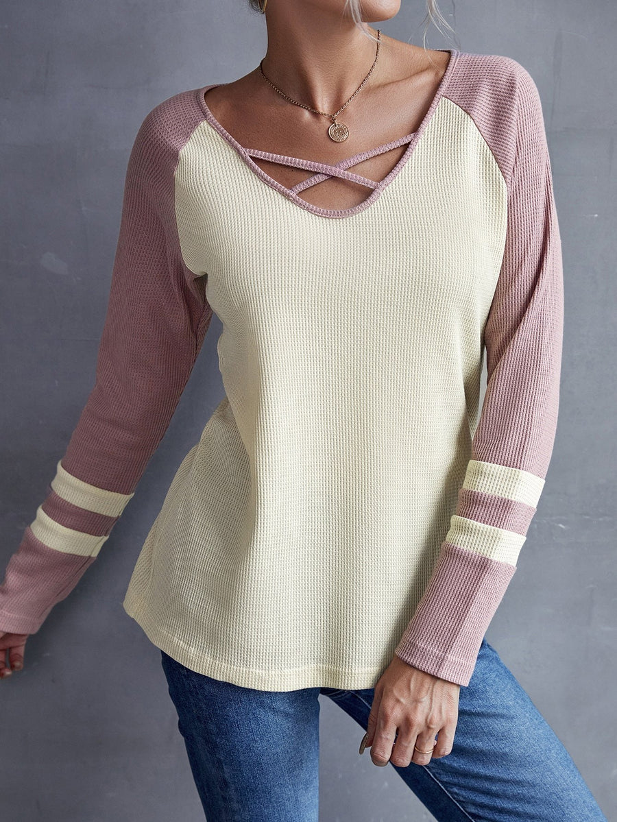 Iselda | Women's Long Sleeve Top in Apricot