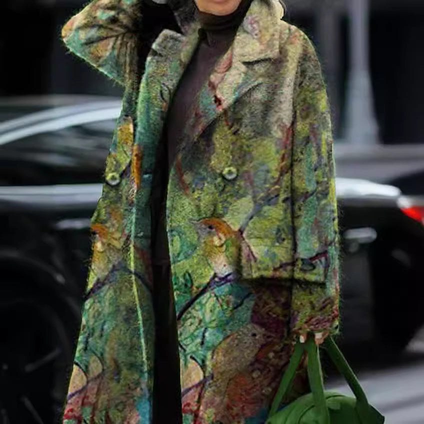 Iselin | Women's Floral Print Elegant Coat