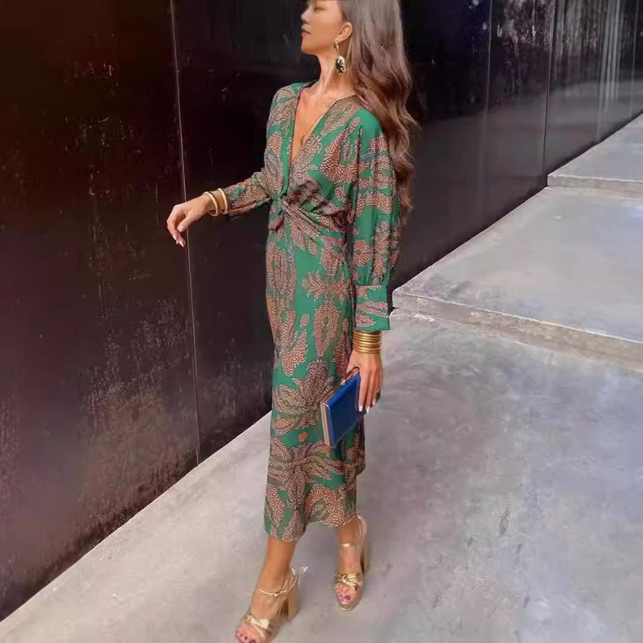 Iselin | Women's Wrap Floral Elegant Maxi Dress
