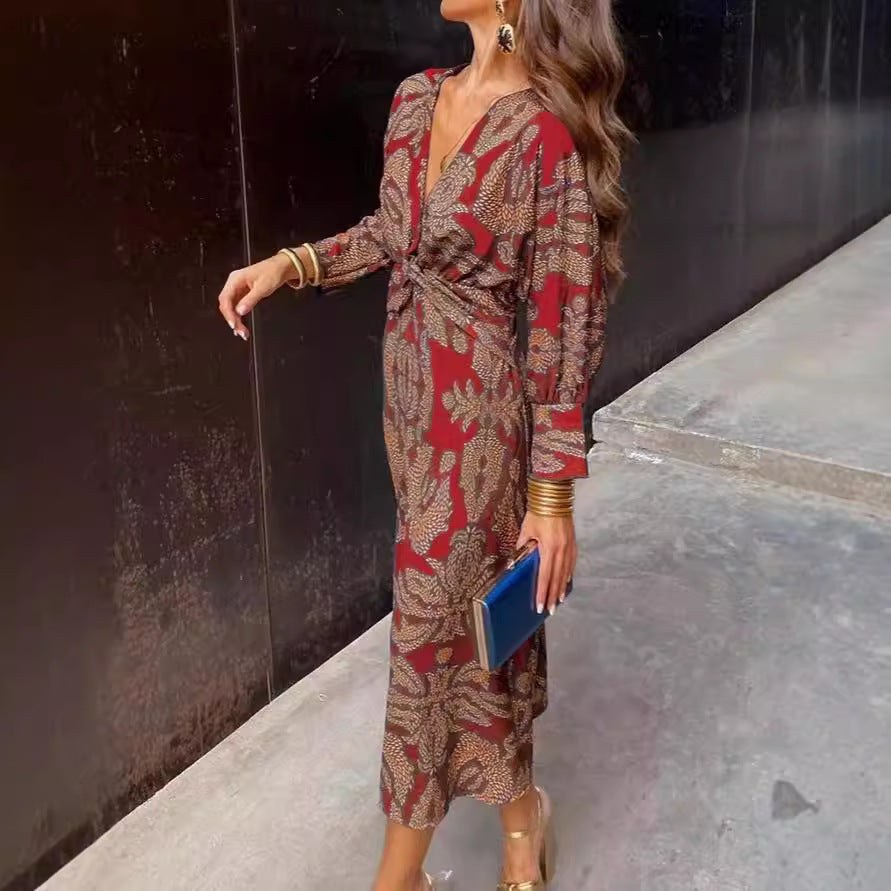 Iselin | Women's Wrap Floral Elegant Maxi Dress