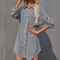 Isla | Women's Striped Shirt Dress