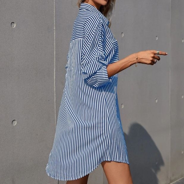 Isla | Women's Striped Shirt Dress