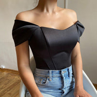 Isla | Women's Bodycon Puff Sleeve Top in Black