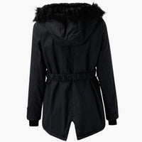 Ivy | Women's Thick Faux Fur Hooded Drawstring Parka Coat