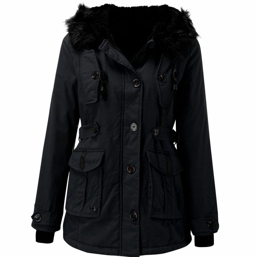 Ivy | Women's Thick Faux Fur Hooded Drawstring Parka Coat
